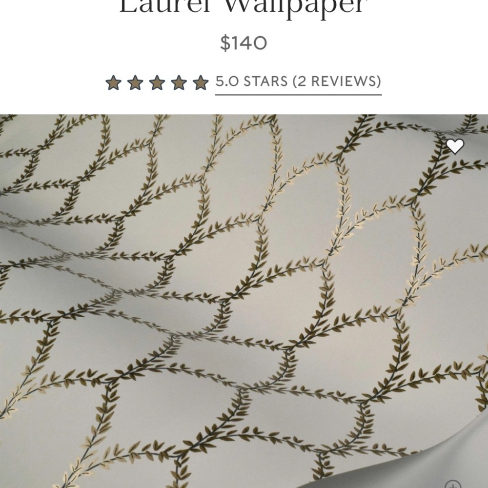 Rifle Paper Co. Laurel Wallpaper in White and Gold